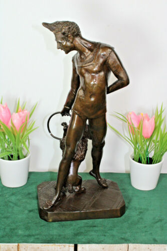 Vintage Bronze Art Deco Statue Hundetrainer Figur nach Bayre  - Bild 1 von 9