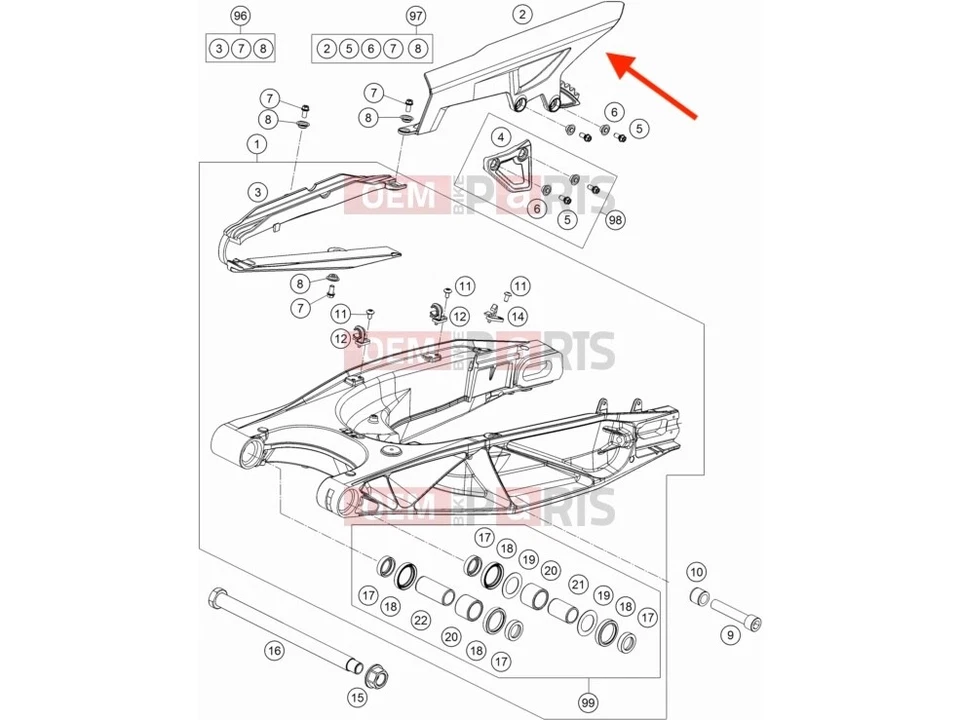 17-20 KTM 1290 SUPER ADVENTURE R CHAIN GUARD 60304061000 Shield Cover - Image 4 of 4
