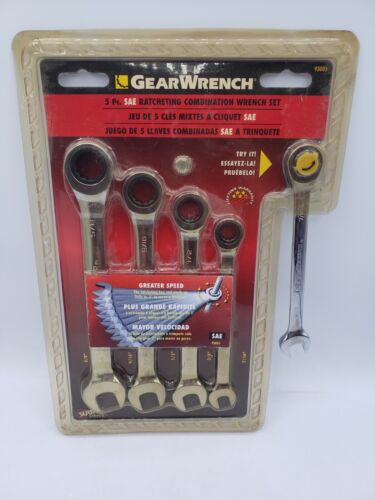 Gear Wrench 5-Piece Ratcheting Combination Wrench Set – SAE #93005