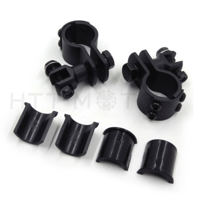 Pair Black Foot Peg Mounts For Harley 1 1/4'' Engine Guard Highway Pegs Footpegs
