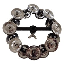 Hi Hat Tambourine Metal Shaker Music Rhythm Tambourine with Double Row for