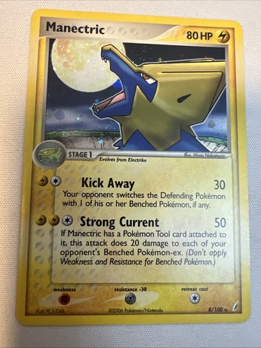 Pokemon Card - Manectric Crystal Guardians 8/100 Holo Rare 2006 NM