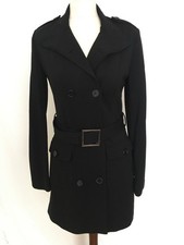 Sisley Trench Coat Womens Size S Black Smart/Casual Jacket