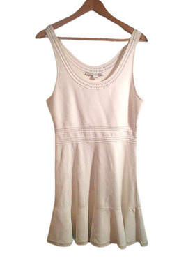 von Furstenberg  White, Sleeveless Dress, Size Large Flared ''Perry''