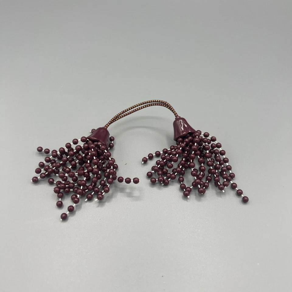 Lot of 5 Vintage 60s–70s Beaded Tassel Ponytail Holders Boho Hair Ties - Image 2 of 4