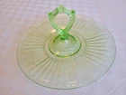 Vintage Green Depression-Glass Sandwich Tray