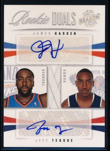 2009-10 Panini Season Update James Harden Jeff Teague Dual Rookie Auto #'d 61/99