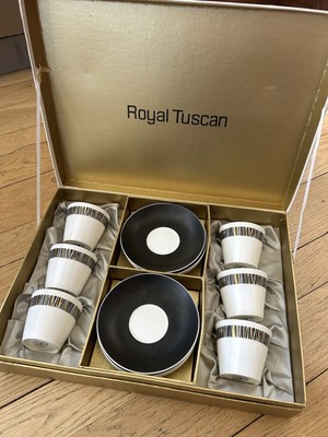 Royal Tuscan Cascade - 6 Cups and Saucers- Fine Bone China- new, opened box