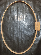 27" Wood Oval Quilting Embroidery Hoop Large Cross Stitch Wing Nut 27 x 17"