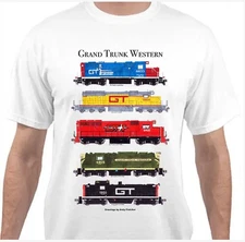 Grand Trunk Western Diesel Eras Locomotive Railroad T-Shirt by Andy Fletcher