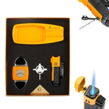 Galiner 1 Jet Flame Cigar Torch Lighter Punch Needle Cigar Holder Ashtray Cutter