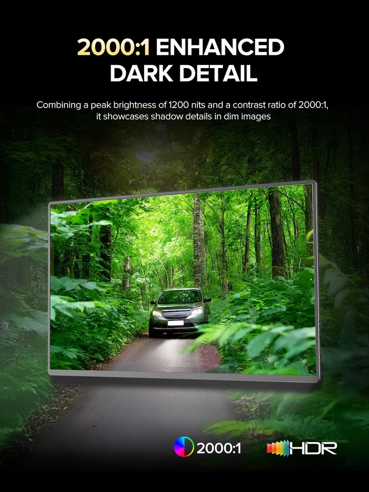 UPERFECT 4K Portable Monitor,16" 1200 cd/m² Portable Gaming Monitor AMD FreeSync - Image 4 of 4