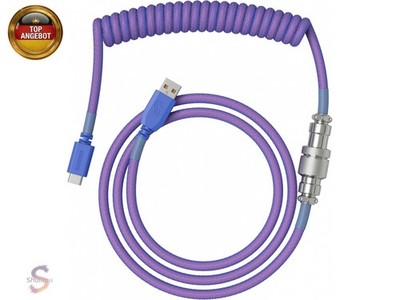 GLORIOUS Premium Coiled Keyboard Cable, USB-C auf USB-A in Farbe Nebula |