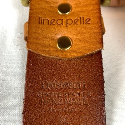 Linea Pelle Braided Belt Women XL Tan Gold Woven Leather  display picture 1