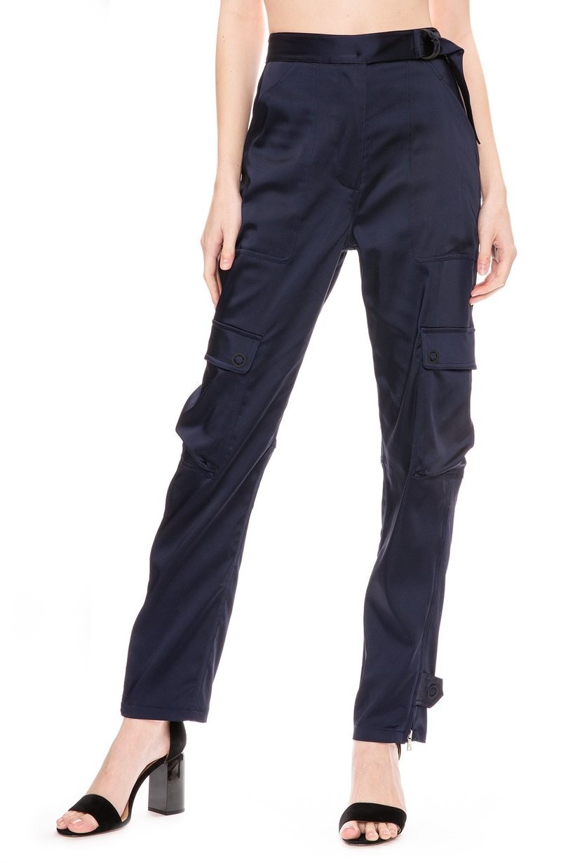 Jonathan Simkhai Satin Structured Utility Pants M… - image 5