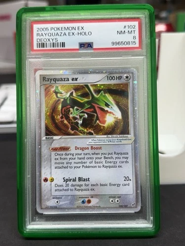 New ListingRayquaza EX Holo Rare #102/107 2005 Pokemon EX Deoxys PSA 8  MINT