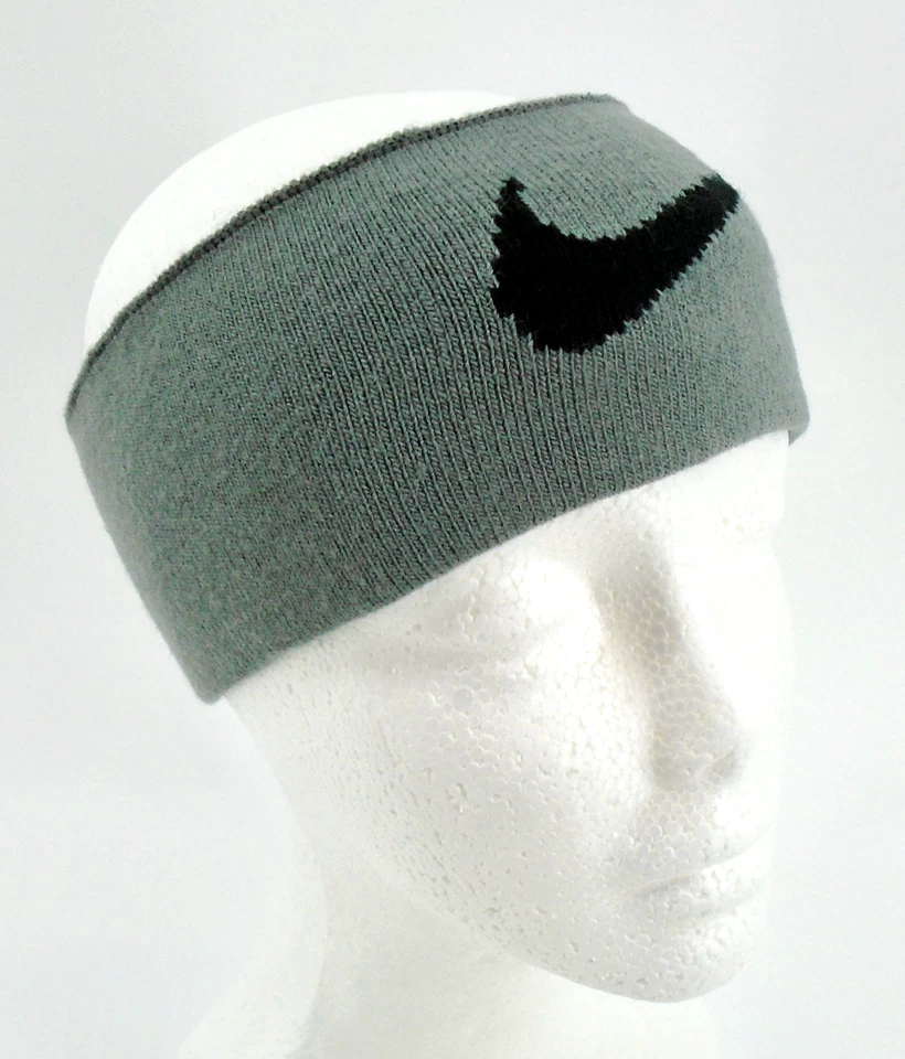 Nike Diadema Tejida Sin Costuras Juvenil Reversible Gris Humo/Negro Foto 3 de 4