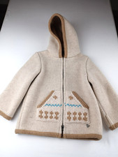 NWT Isabella G By Geiger Made In Austria Hooded 100 Wool Jacket Beige Sz 92 Kid