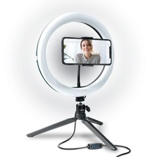Bower Wa-trl10 10-in. Led Phone Ring Light Tabletop Stand For Smartphones, Black