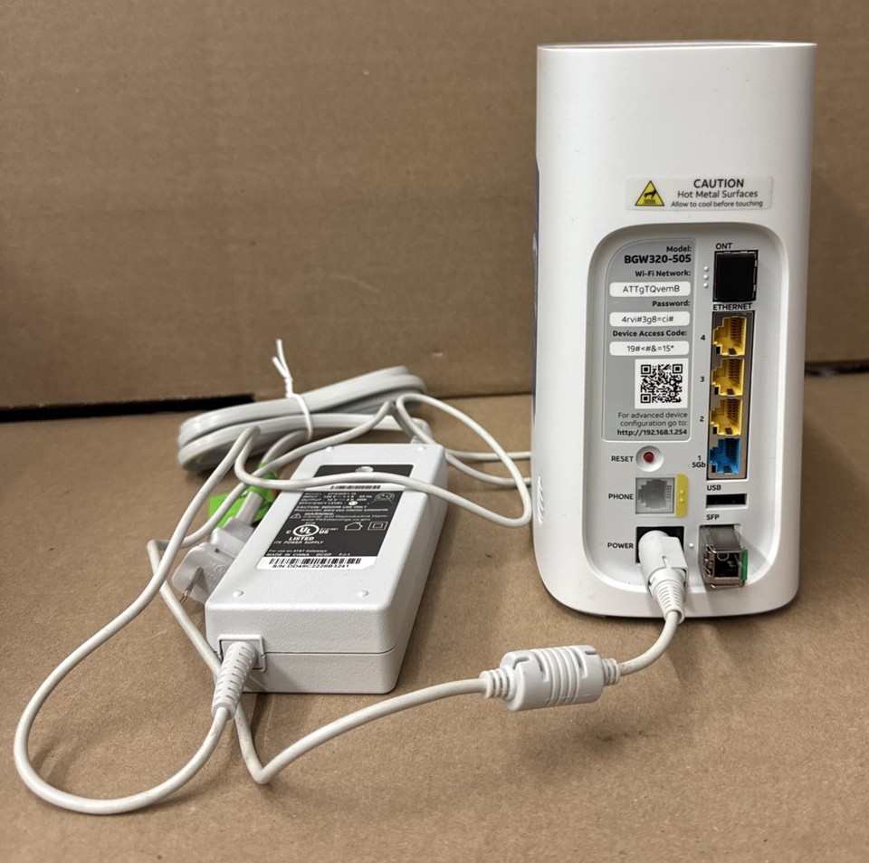 AT&T Fiber Router BGW320-505 Wireless Gateway ATT Wi-Fi Fiber Modem | eBay