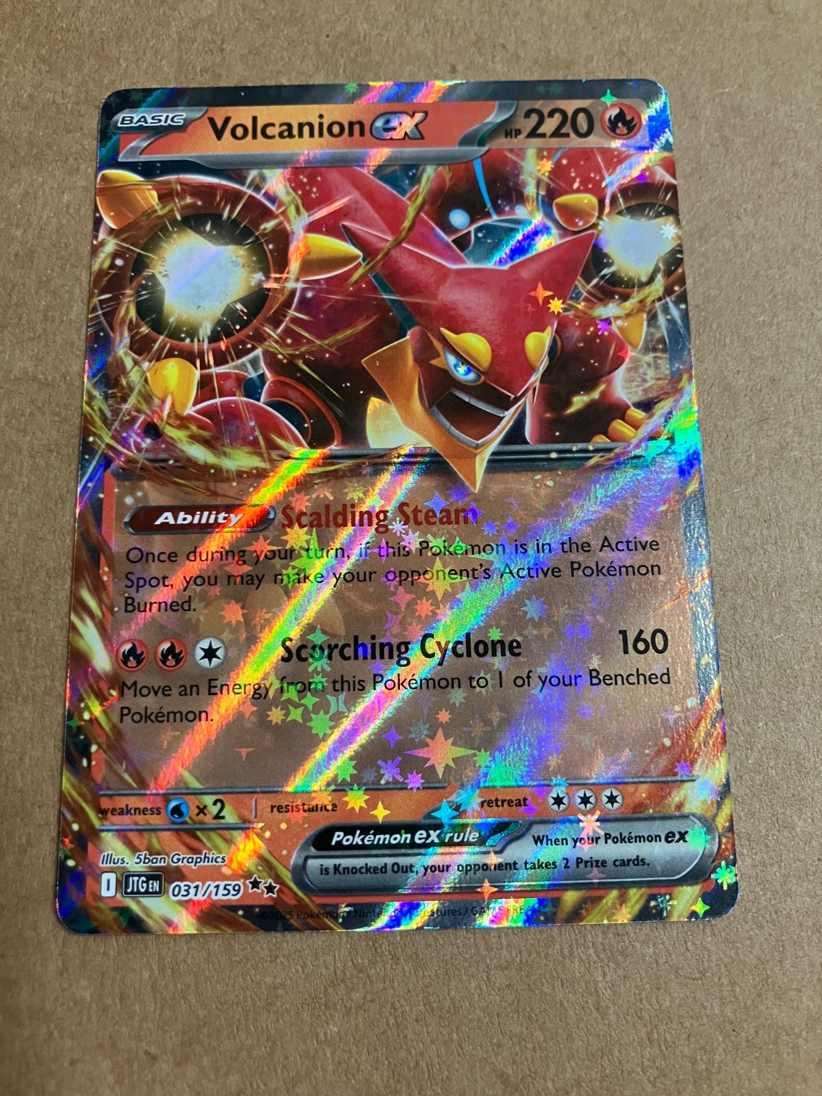 2025 Pokemon Volcanion EX Full Art Holo 31/159 NM