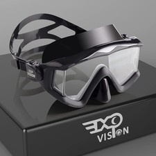 Adult Pano 3 Scuba Diving Mask, Tempered Glass Snorkel Mask Matte Black