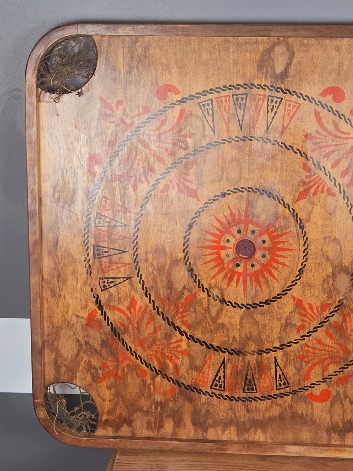 Antique 2 Sided Carrom Game Board - Style-E No. 1 - Larchena Made In USA 1930's - Image 4 of 4