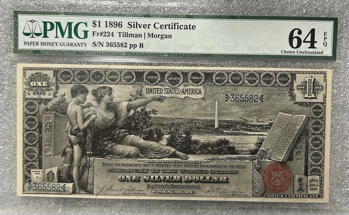 EPQ/PPQ PMG $1 US Large Silver Certificates 1896 Year for sale | eBay