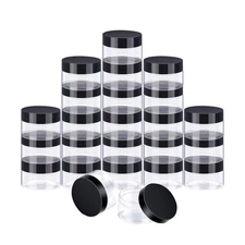 SATINIOR 24 Pieces Empty Clear Plastic Jars with Lids Round Storage... Fast Ship