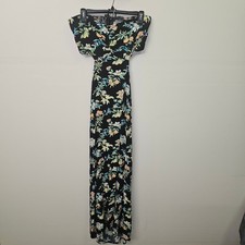 Summer Dress Tropical Open Back Maxi Ruched Bandeau Top Size L |   Forever 21