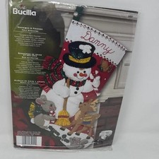 BUCILLA SNOWMAN  FRIENDS FELT STOCKING CRAFT KIT HOLIDAY CHRISTMAS 84951