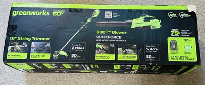 #ad Greenworks Pro 60V 16 Inch Cordless String Trimmer And Leaf Blower Combo Kit $208.99