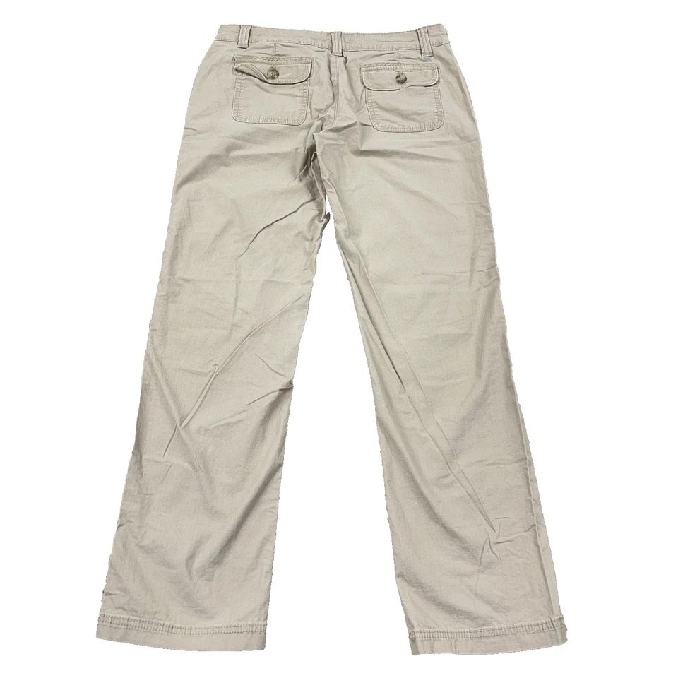 Eddie Bauer Pants Women 8 Khaki Tan Rip Stop Straight Leg Flap Pocket Hiking - Image 3 of 4