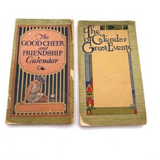 Antique Whitman Good Cheer Friendship Calendar, Events Booklets Pair