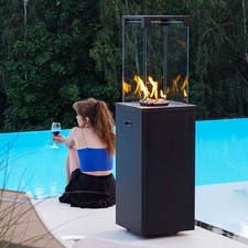 Kratki PATIO LIGHT Gas Heizstrahler 8,2 kW – Terrassenofen Propan/Butan Schwarz