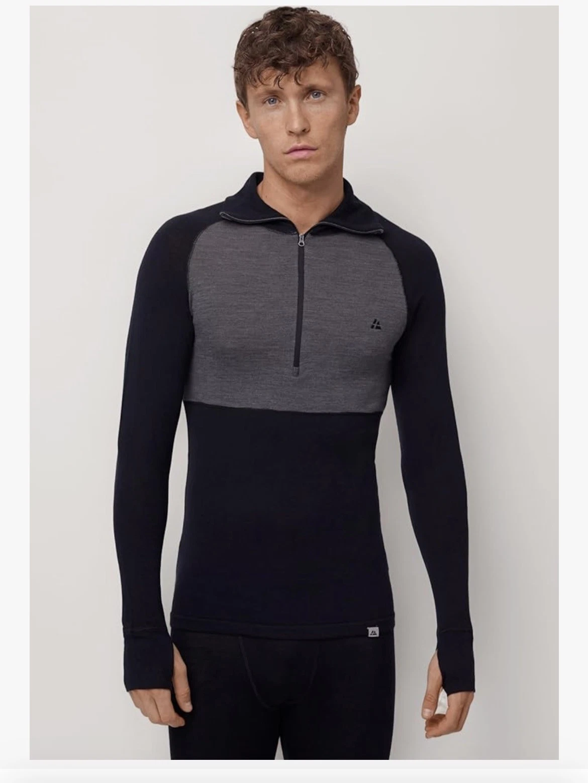 DANISH ENDURANCE Merino Wool Half Zip Base Layer Long Sleeve Top Thermal L