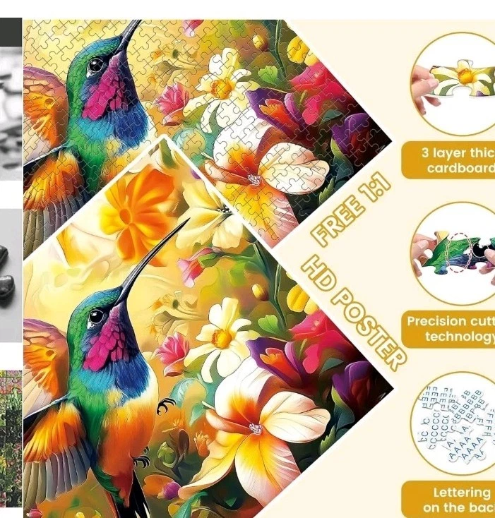 Pack de 2 500 Piezas Rompecabezas para Adultos, Flor Colibrí 500 Piezas...  Foto 2 de 4