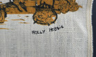 VINTAGE HOLLY HOBBY ALL HEARTS GO HOME AT CHRISTMAS LINEN WALL HANGING 27" — photo 5