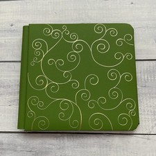 Creative Memories 7x7 Moss Green Album Cover Set Gold Embossed Swirls 3