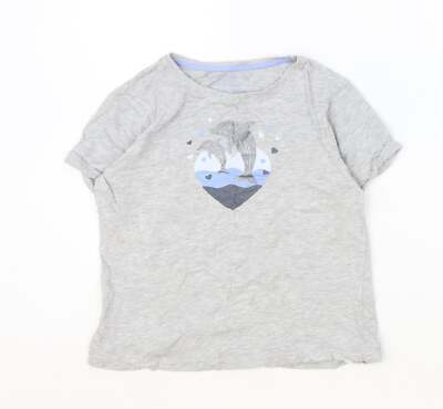 Primark Mädchen grau Baumwollmischung T-Shirt Größe 9-10 Jahre - Do