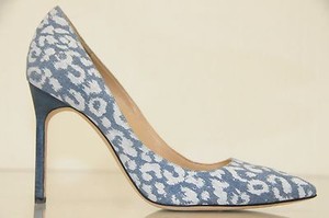 manolo blahnik denim shoes