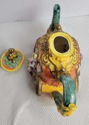 Cinderella Fairy Tale 1995 Fitz & Floyd 7" Pumpkin Pitcher Coach TeaPot Ceramic - Picture 9 of 12