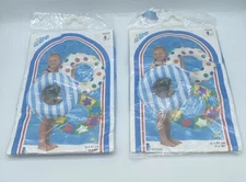 Intex The Wet Set Swim Ring Floats 2000 Vintage Blue White Stripes Indoor Pool