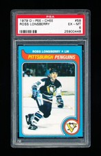 1979 OPC HOCKEY 58 ROSS LONSBERRY PSA 6 EX-MINT PENGUINS