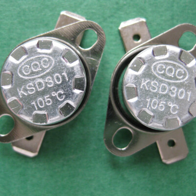 2pcs KSD301 105°C / 221°F Degree Celsius N.O. Temperature Switch Thermostat
