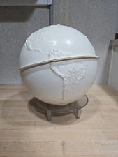Vintage MCM 1950s Globe 12" Earth Physical Textured W/ Stand Wyeth? (Needs Work)