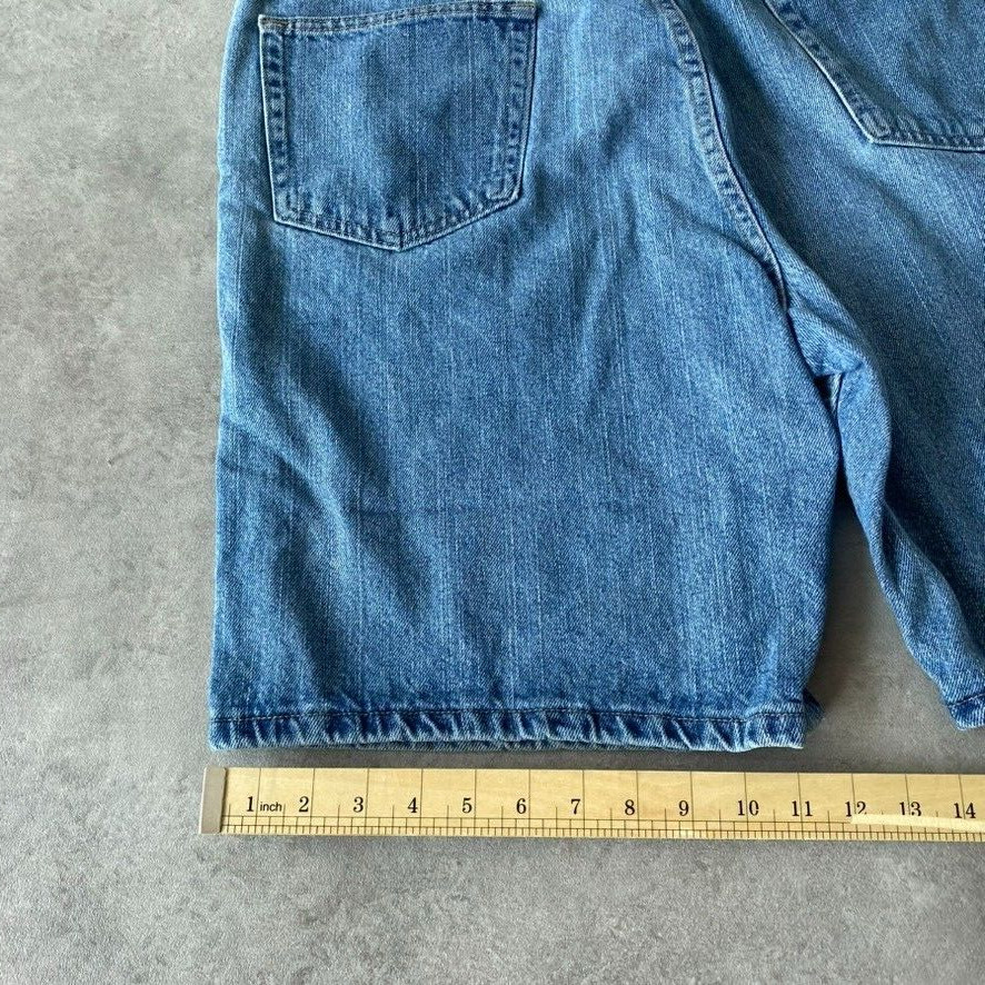 Wrangler Shorts Denim Mens 38" Baggy Denim Carpenter Vintage Jorts, Blue image 9
