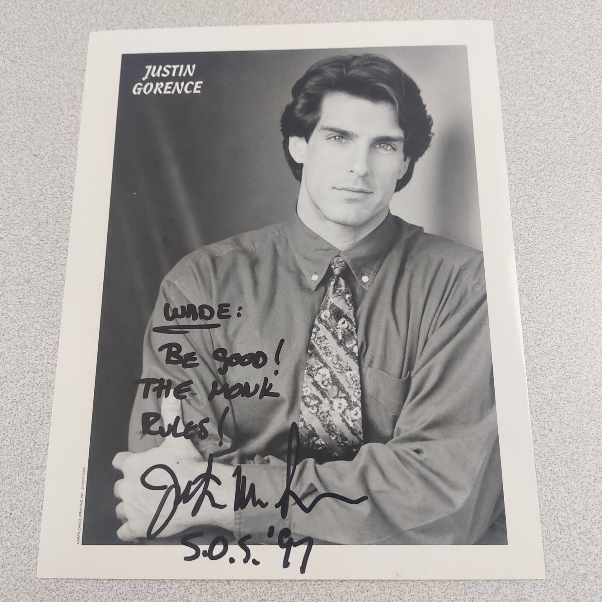 Justin Gorence Signed 8x10 Photo Publicity Melrose Place 1997
