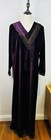 Lawrence Kazar Long Velvet Dress Size X Large 16-20 Purple Long Sleeve Laser Cut