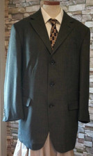 Oscar De La Renta Men's 3 Button Birds eye Brown wool Sport Coat Size 42L VTG